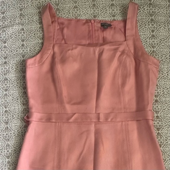 Ann Taylor Pink Silk Sleeveless Square Neck Dress - Picture 4 of 7